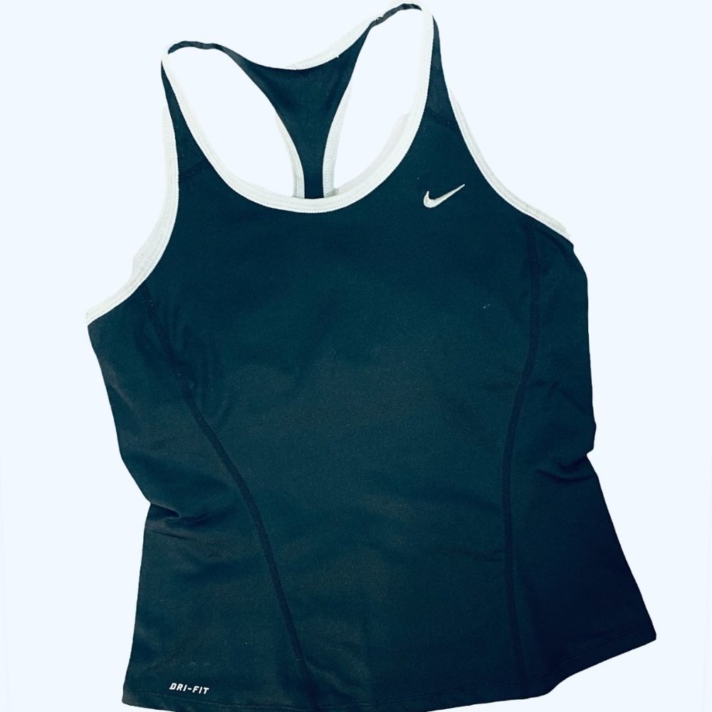 Nike Women's Dri-Fit Black Bra Top Shaping Tank Medium